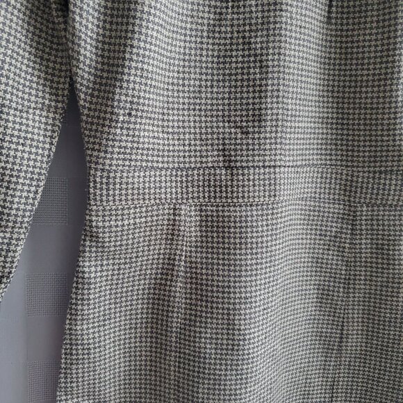 JOHNNIE-O Fitted Short Silk Dress Long Sleeve Houndstooth Preppy Light Academia - Picture 4 of 10